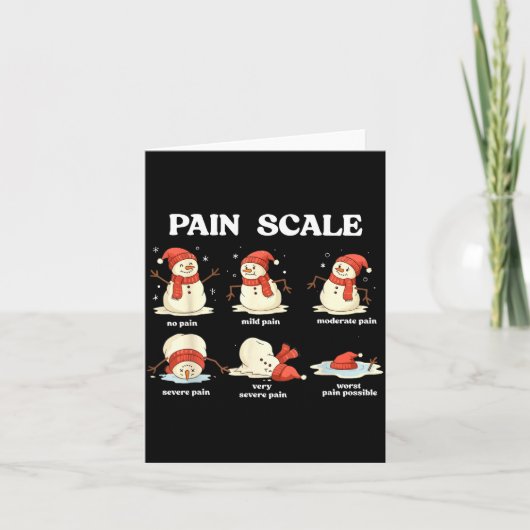 Pain Scale Snowman Nurse Christmas Xmas Snow Pajam Karte (Vorderseite)