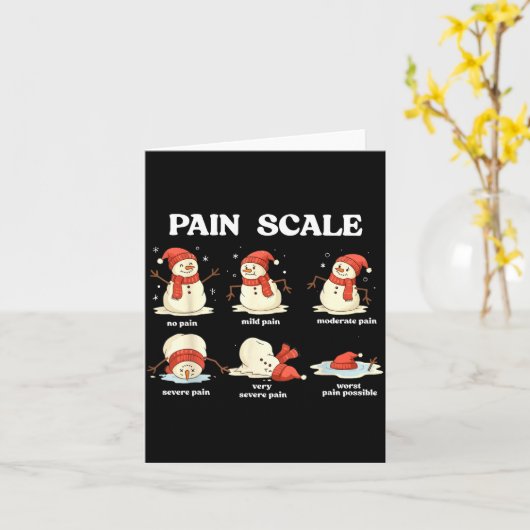 Pain Scale Snowman Nurse Christmas Xmas Snow Pajam Karte (Gelbe Blume)