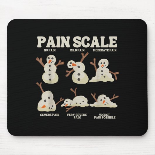 Pain Scale Snowman Nurse Christmas Xmas Snow Pajam Mousepad (Vorne)