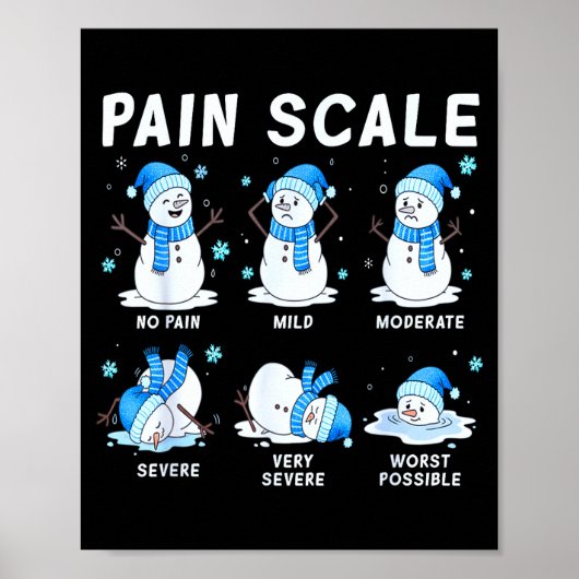 Pain Scale Snowman Nurse Christmas Xmas Snow Pajam Poster (Vorne)