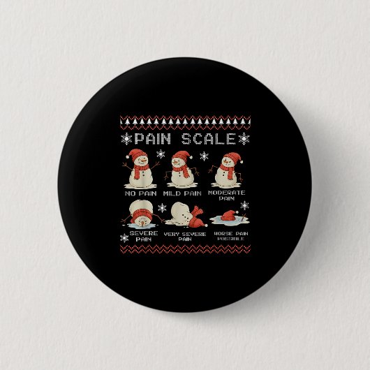 Pain Scale Snowman Pain Essment Trauma Nurse Ugly Button (Vorderseite)