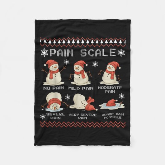 Pain Scale Snowman Pain Essment Trauma Nurse Ugly Fleecedecke (Vorderseite)