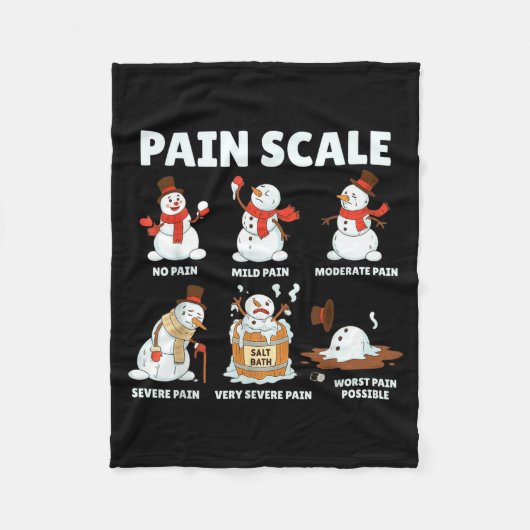 Pain Scale Snowman Xmas Funny Nurse Christmas Icu  Fleecedecke (Vorderseite)