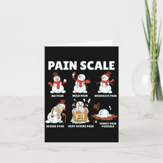 Pain Scale Snowman Xmas Funny Nurse Christmas Icu Karte (Vorderseite)