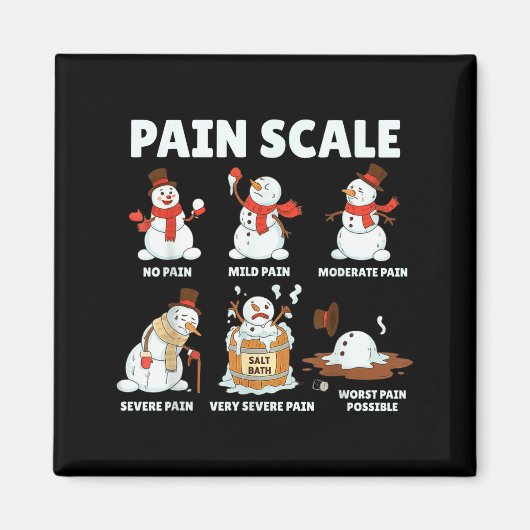 Pain Scale Snowman Xmas Funny Nurse Christmas Icu Magnet (Vorne)