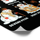 Pain Scale Snowman Xmas Funny Nurse Christmas Icu Poster (Ecke)