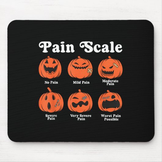 Pain Scale Soky Pumpkin Fall Halloween Trauma Nurs Mousepad (Vorne)