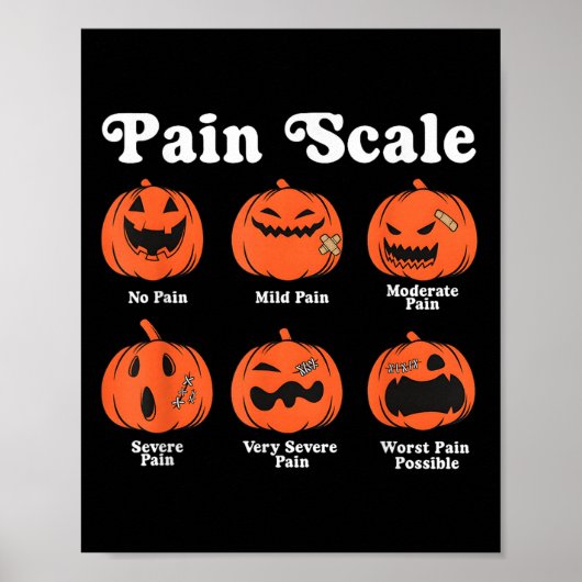 Pain Scale Soky Pumpkin Fall Halloween Trauma Nurs Poster (Vorne)