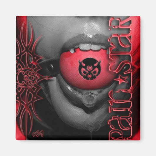 PAIN STAR Ball Gag Magnet (Vorne)