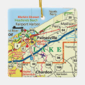 Painesville Ohio Karte Keramikornament (Vorderseite)