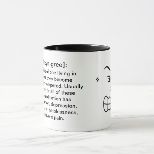 Paingry chronische Schmerz-Schale - Definitions-u. Tasse (Zentrum)