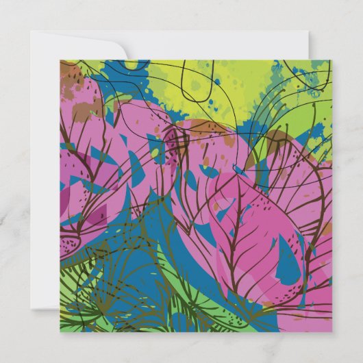 PAINIERTE FRÜHBLUMEN BAT Mitzvah Einladung (Rückseite)