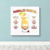 PAINKILLER Cocktail Rezept Art 12 "x12" Leinwanddruck (Insitu (Holzboden))