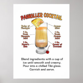 PAINKILLER Cocktail Rezept Art 18 "x24" Poster
