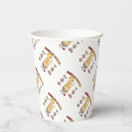 PAINKILLER Cocktail Rezeption   Pappbecher (Rückseite)