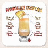 PAINKILLER Cocktail Rezeption   Rechteckiger Pappuntersetzer (Vorderseite)