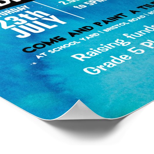 Paint a tile fundraiser PTA PTO Poster (Ecke)