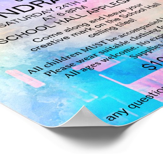 Paint a tile fundraiser PTA PTO Poster (Ecke)