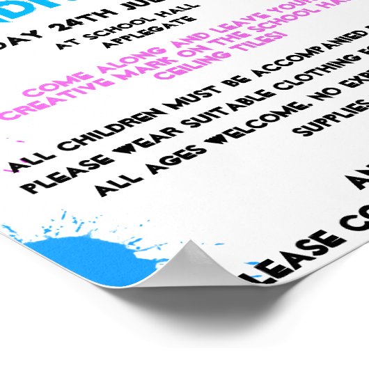 Paint a tile fundraiser PTA PTO Poster (Ecke)