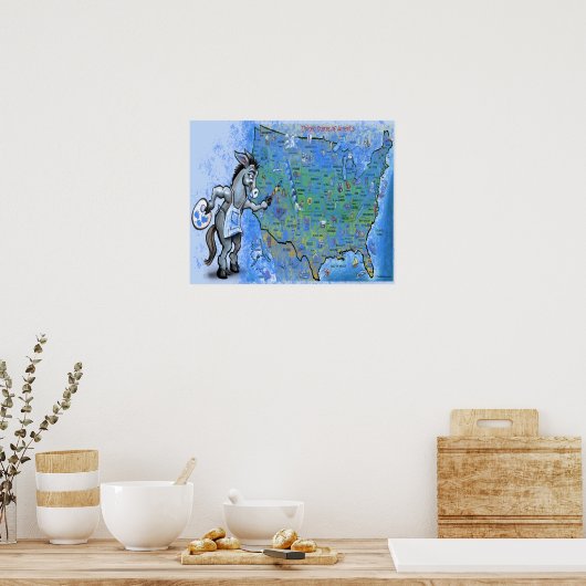 Paint America Blue Poster (Küche)