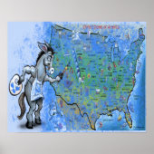 Paint America Blue Poster (Vorne)