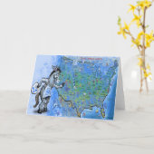 Paint America Democratic Blue Karte (Gelbe Blume)