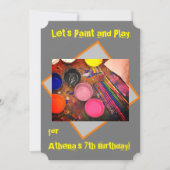 Paint and Play Art Party Einladung (Vorderseite)