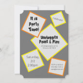 Paint and Play Art Party Einladung (Rückseite)