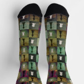 Paint and Print Chessboard and Schach Pieces Patch Socken (Oben)