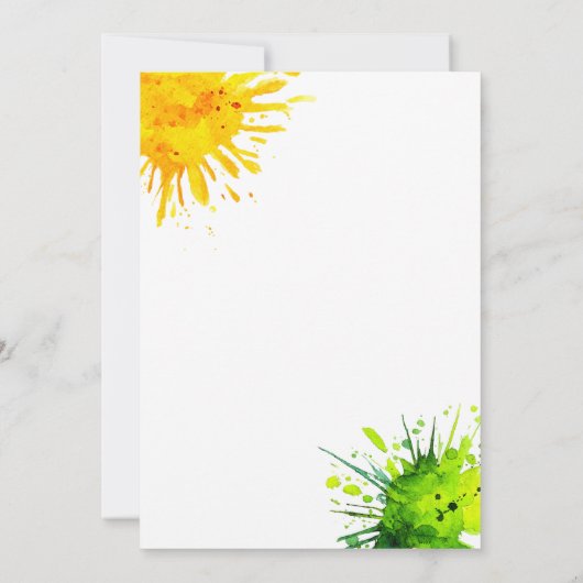 Paint and Seep Adult Birthday Einladung (Rückseite)