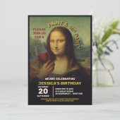 Paint and Side Birthday Party Einladung (Stehend Vorderseite)