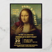 Paint and Side Birthday Party Folieneinladung (Vorderseite)