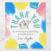 Paint and Side Birthday Wine Gastgeschenk Vielen D Weinetikett (Einzelnes Label)