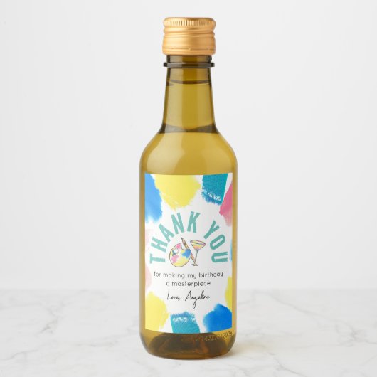 Paint and Side Birthday Wine Gastgeschenk Vielen D Weinetikett (Vorderseite)