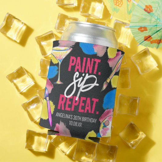 Paint and Sip 30. Geburtstag Party Chalkboard Dosenkühler (In Situ Sommer)