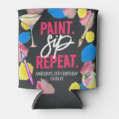 Paint and Sip 30. Geburtstag Party Chalkboard Dosenkühler (Vorderseite)