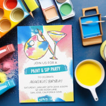 Paint and Sip Painting and Wine Birthday Party