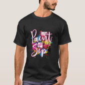 Paint and Sip Py Night Wine Leinwand Neuheit T-Shirt (Vorderseite)