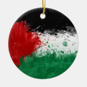 Paint Art Grunge Palestine Flag Keramik Ornament (Vorne)