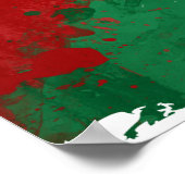 Paint Art Grunge Palestine Flag Poster (Ecke)