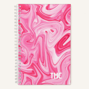 Paint Art INITIALS Pink Valentinstag drehen Notizblock