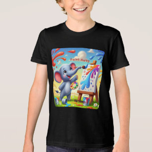 Paint Away The Stress - Farbenfrohe Elefantenkunst Tri-Blend Shirt