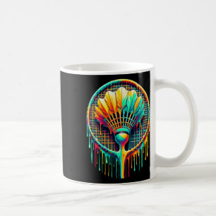 Paint Badminton Player Shuttle Racket zum Abtropfe Kaffeetasse