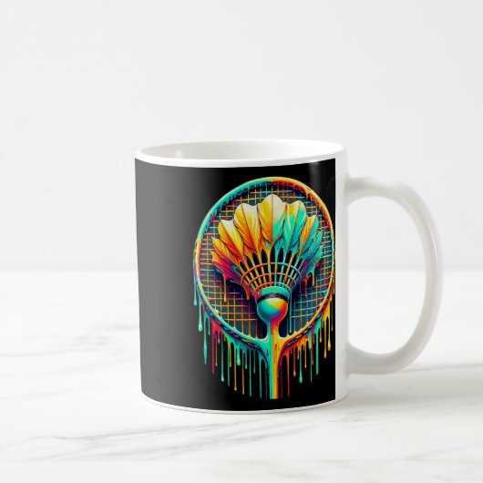 Paint Badminton Player Shuttle Racket zum Abtropfe Kaffeetasse (Rechts)