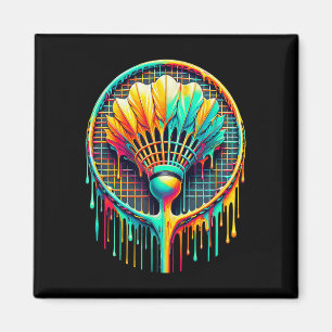 Paint Badminton Player Shuttle Racket zum Abtropfe Magnet