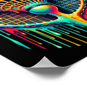 Paint Badminton Player Shuttle Racket zum Abtropfe Poster (Ecke)