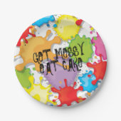 Paint Ball farbige Spritzer Papier Teller (Vorderseite)