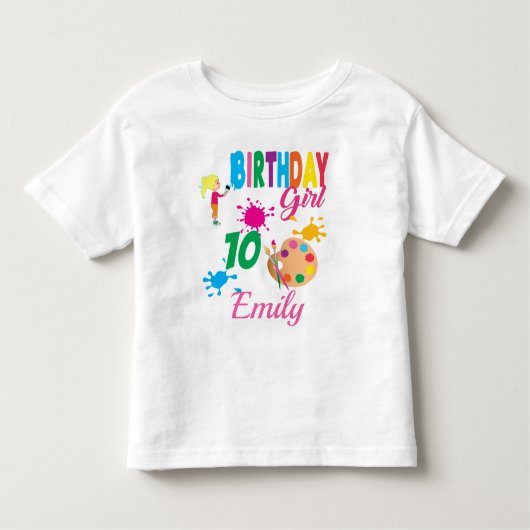 Paint Birthday Art Create Party Theme Custom  Kleinkind T-shirt (Vorderseite)