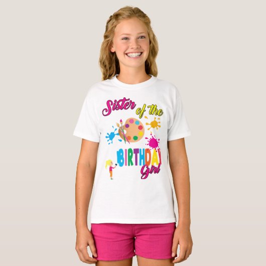Paint Birthday Art Create Sister Matching T - Shir T-Shirt (Vorne ganz)