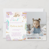 Paint Birthday Einladung mit Foto (Vorderseite)